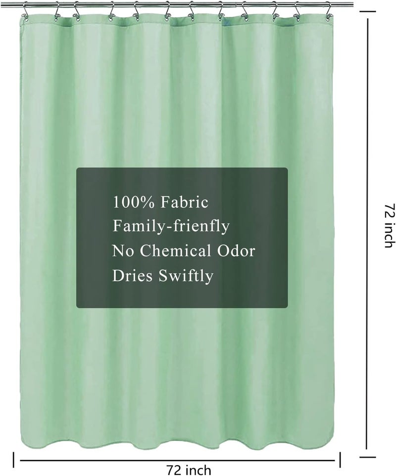 LLSCL Green Fabric Shower Curtain Liner with Magnets, Waterproof Hotel Quality, 72 x 72 Machine Washable - Image 3